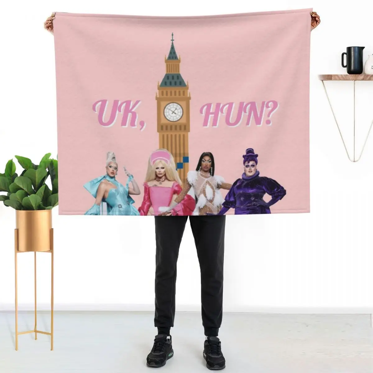 Плюшевый плед UK, Hun RuPauls Drag Race UK United Kingdolls, пушистый плед для дивана и кресла