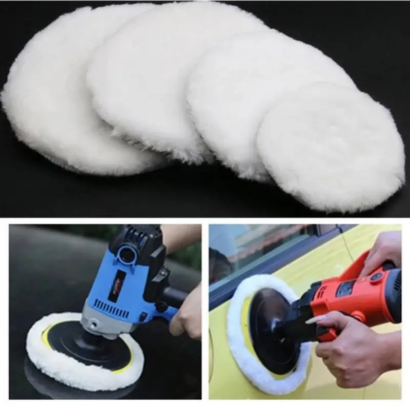 5Pcs 3/4/5/6/7 inch Polishing Kit Polishing Pad Car Waxing Sponge Disk Wool Wheel Auto Paint Care Polisher Pads Car Gadget