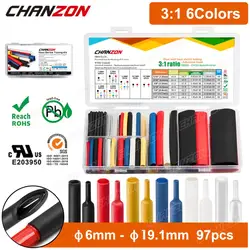 40 Kinds 3:1 Heat Shrink Tubing Kit With Glue Waterproof Double Wall Adhensive Lined Wire Polyolefin Cable Sleeve Assorted 97Pcs