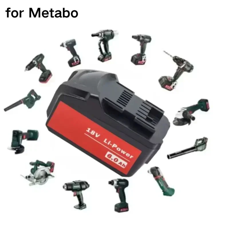 New Rechargeable 18V 9.0Ah Battery for Metabo Cordless Power Tool Replace for Metabo 18V 625592000 625591000 Backup Batteries