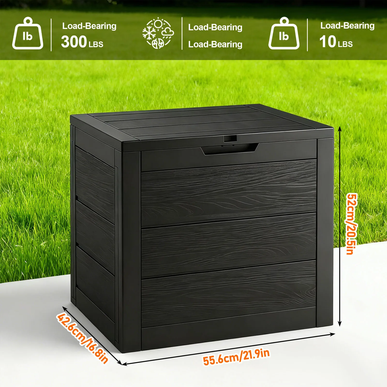 35 Gallon Large Outdoor Resin Storage Box With Lockable Lid - Heavy-Duty Deck Box For Patio Furniture Cushions, Pool Accessories view 5