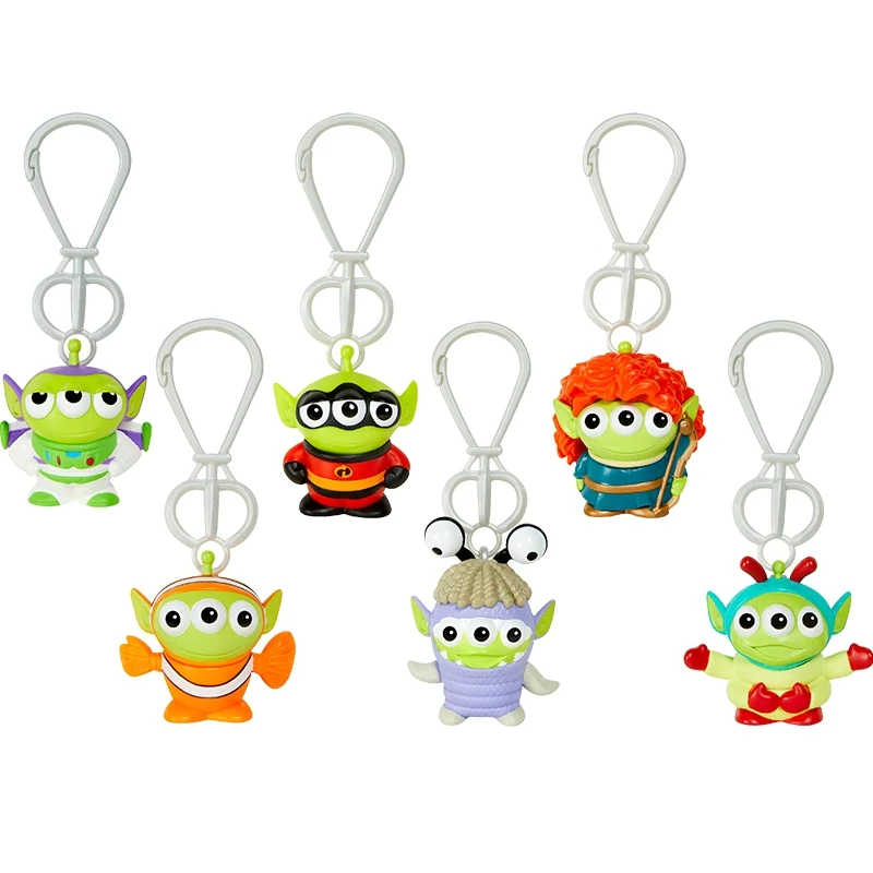 Disney Pixar Alien Keychain Cross-dressing Modeling Series Keychain Pendant Bag Pendant Decoration Mini Anime Figure Model Toys