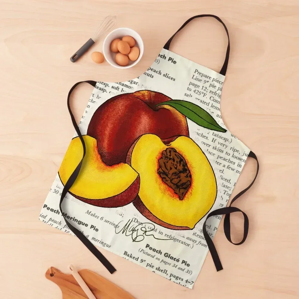 

Peaches Apron Barista waiter Bib For Kitchen For Girl Apron