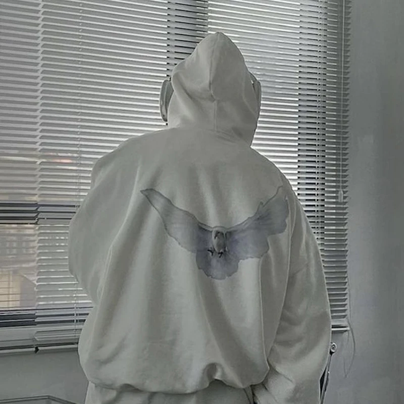 Heavy Double Fabric DONDA Hooded Sweatshirts Men Women Couples High Street Hip Hop Streetwear Pigeon Print Kanye West Pullovers