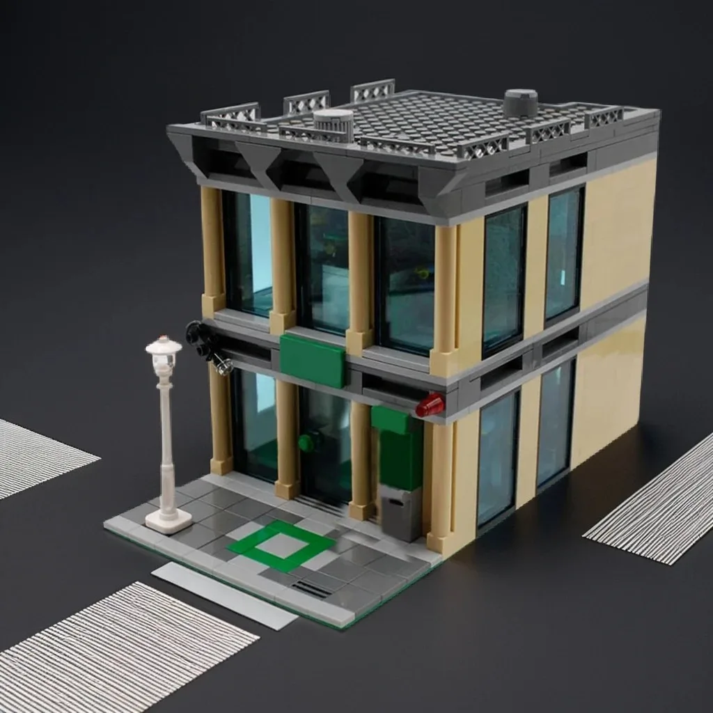 

792 шт., ветка городского банка, городское финансовое здание, изготовление на заказ MOC, строительные блоки, игрушки, подарок