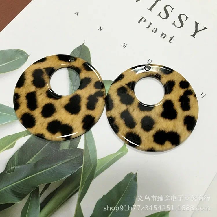 5pcs acrylic geometric hollow ring square leopard spot accessories diy handmade earrings jewelry materials wholesale