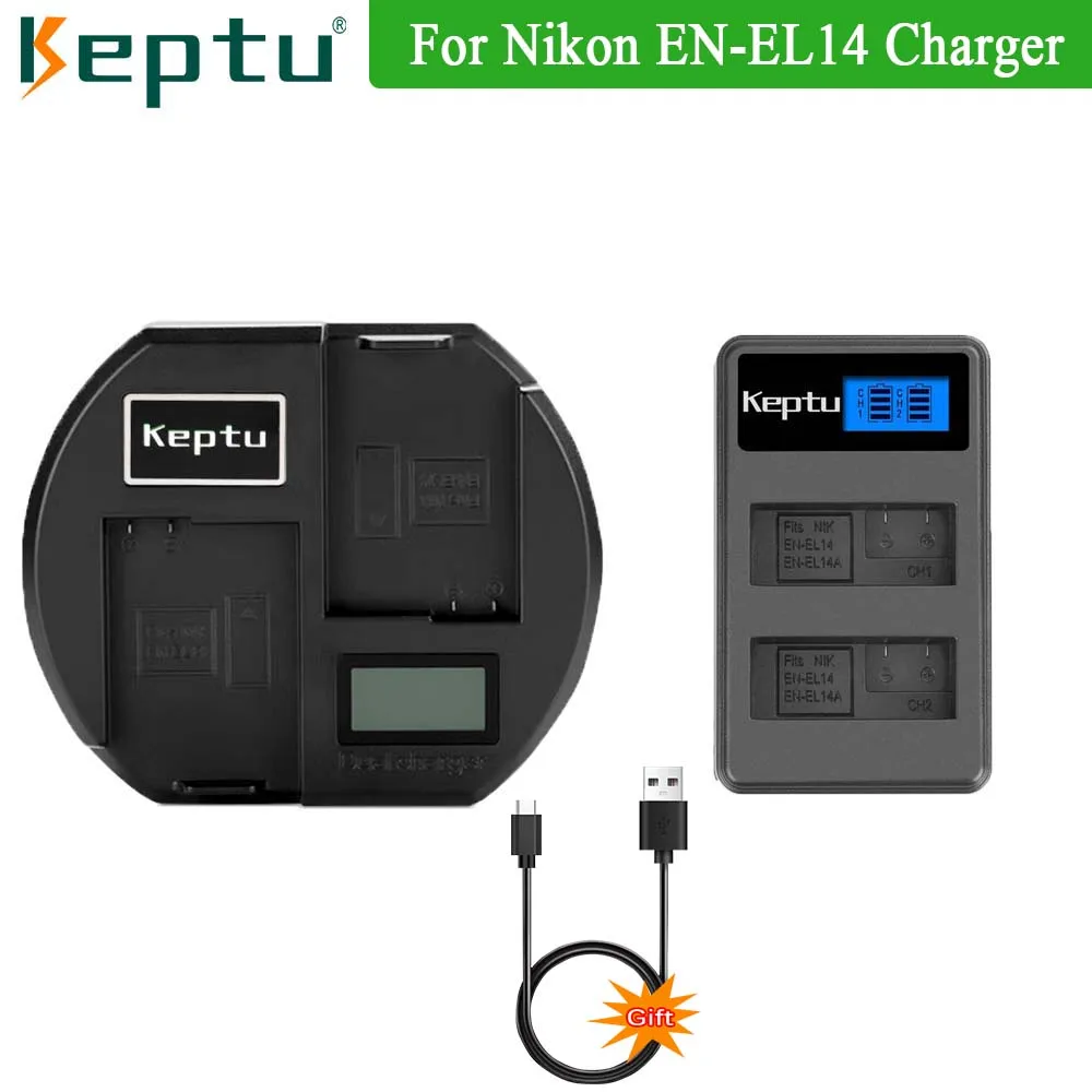 KEPTU EN-EL14 EN EL14 Digital Camera Battery Charger For Nikon D3300 D3400 D3500 D5100 D5200 D5300 D5500 D5600