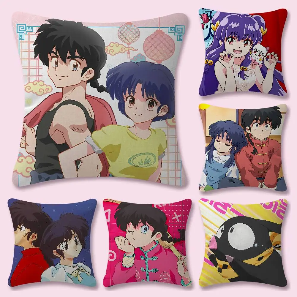 Anime Ranma Cute Mini 45*45cm Cushion Cover Pillow Cover Decor Pillowcase Home Pillowcase For Couch Pillow