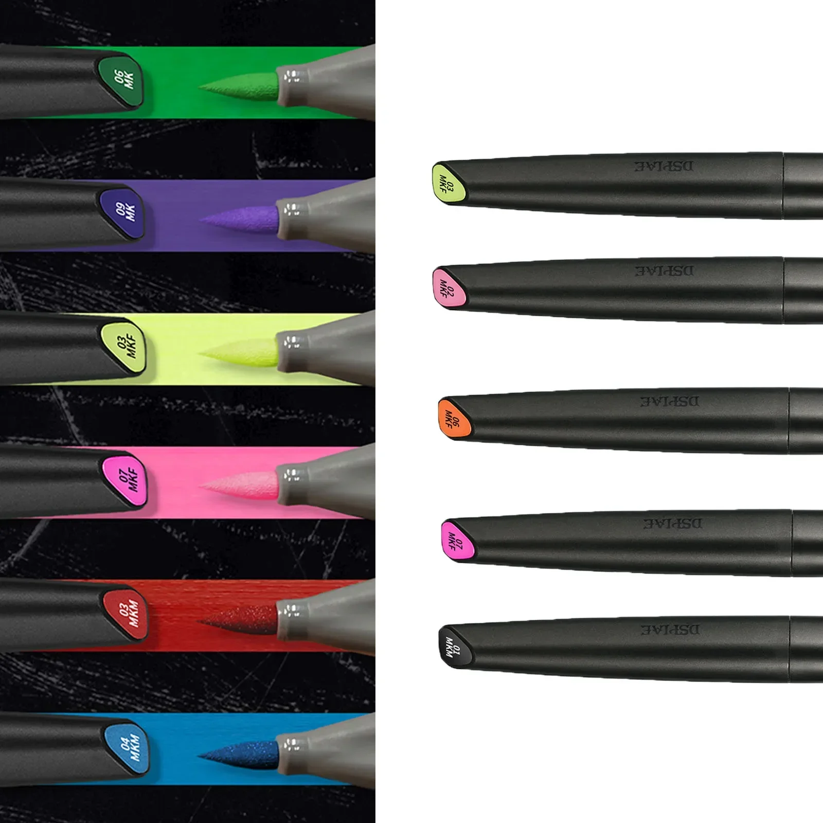 DSPIAE Brush Pen ERASER PENS 7/8/12 Colors Environment-friendly Water-based Soft Head Marker Base Color Fluorescent Color