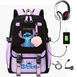 Mochila escolar de Lilo y Stitch para hombre y mujer, morral informal de gran capacidad para estudiantes de primaria