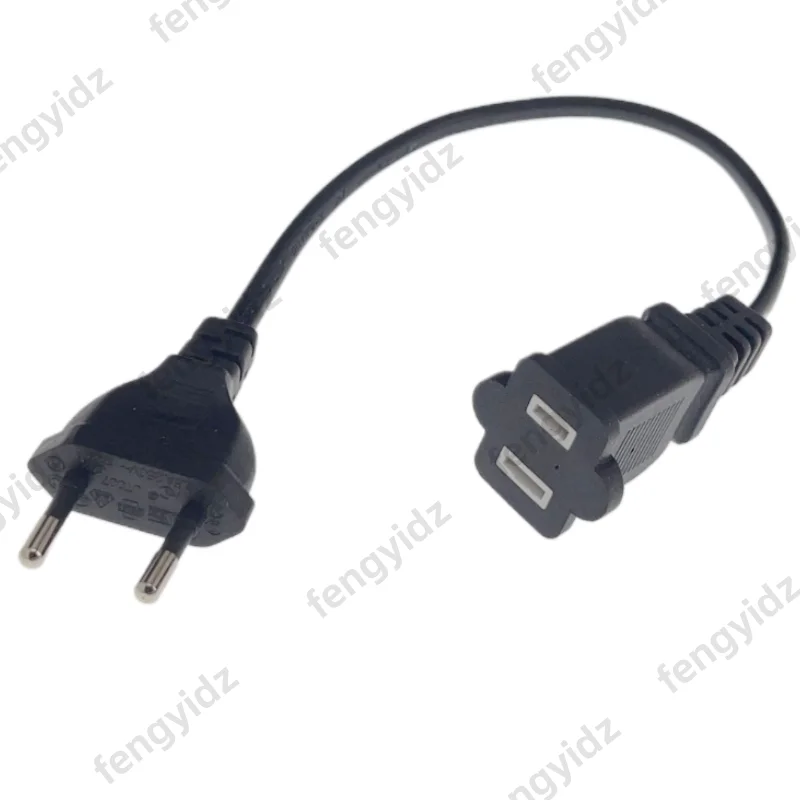 1PCS European  CEE7/16 1pin Plug to USA Socket Power Adapter Cable, Male to US Nema 1-15R Power Adapter Cord,30CM