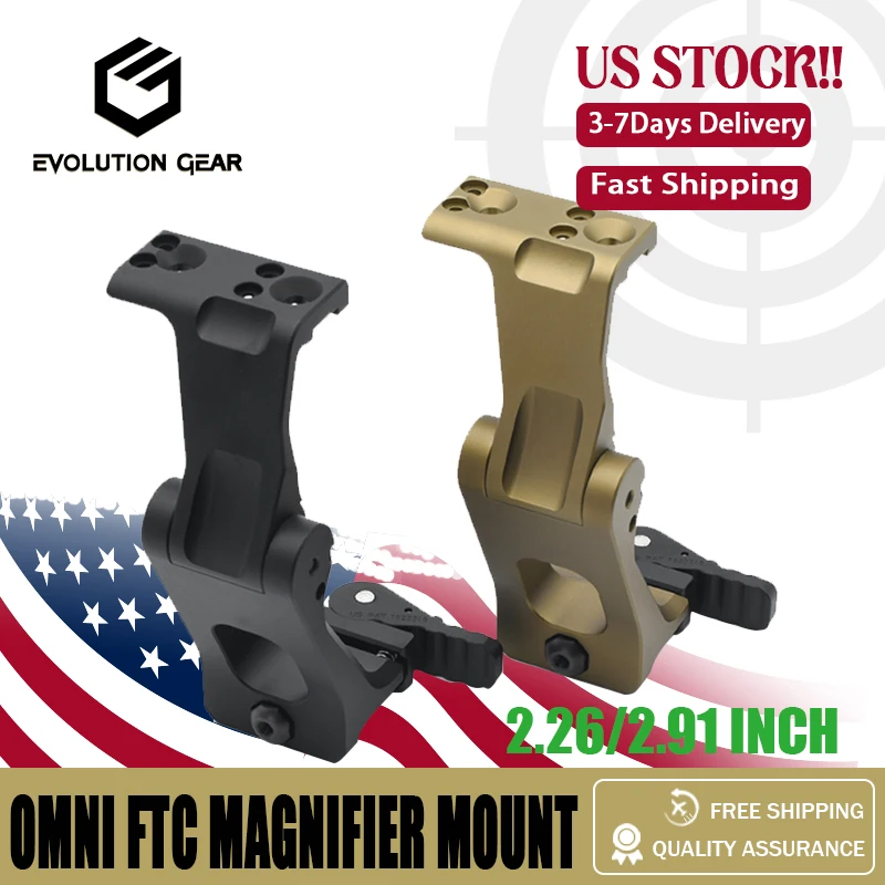 EVOLUTION GEAR FTC OMNI Magnifier Mount With FAST QD Lever 2.91 /2.26 Optical Height  For Magnifier Scope EXPS G33 G43