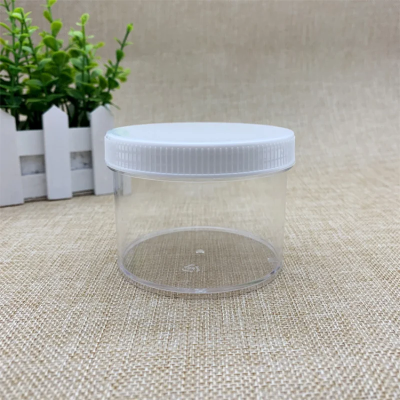 10/20/30pcs 200ml Clear Empty PET Jars with Black White Clear Plastic Screw Lids White Plastic Cosmetic Contaier