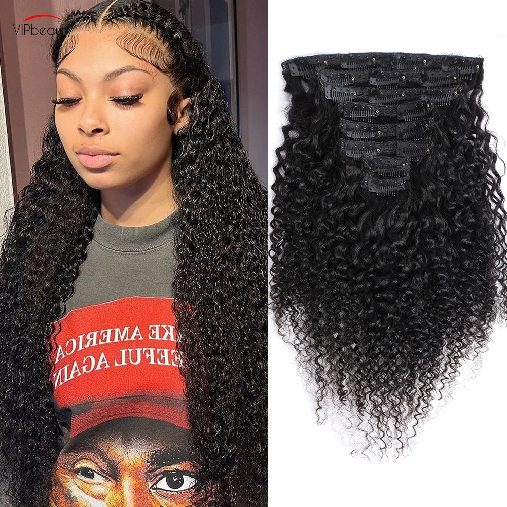 

Alibele, простая установка, заколка для наращивания человеческих волос на всю голову, оптовая продажа, натуральные черные афро-кудрявые вьющиеся заколки, человеческие волосы