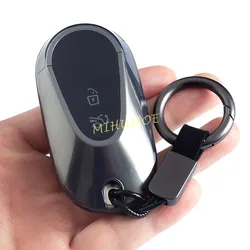 For 2021-2025 Mercedes Benz C E S-Class GLC EQS EQE AMG SL55 Black Transparent Car Key Fob Case Cover Keychain Ring Shell