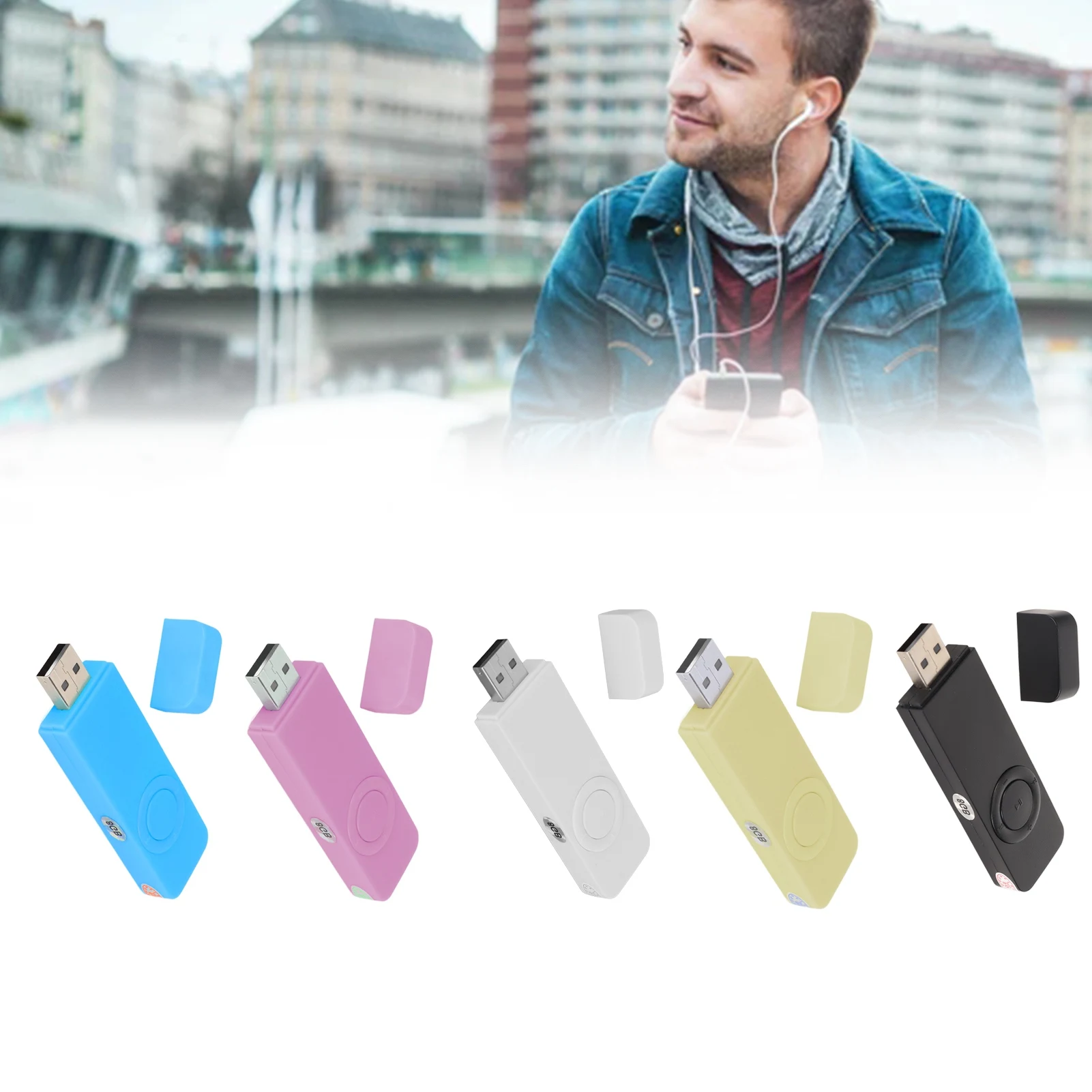 MP3 Player 8GB Memory 64GB Expandable USB Flash Drive Type Support OTG HiFi Lossless Sound Slim Portable Music Player MP3 Player