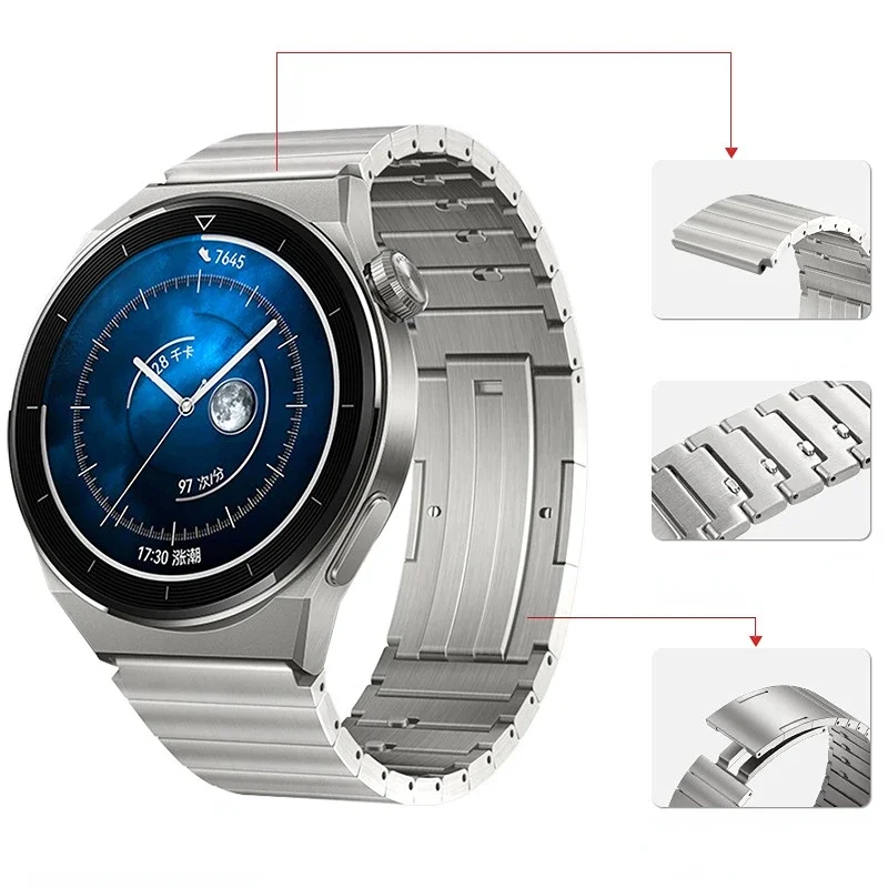 22mm titanium alloy strap For Huawei watch 4 GT3/2 Pro 46mm Business link wristband For Samsung watch 3 45mm/Gear S3 Frontier