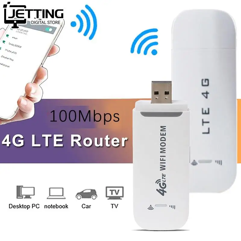 4G LTE Wireless USB Dongle WiFi Router 100Mbps Mobile Broadband Modem Stick Sim Card USB Adapter Pocket Router Network Adapter