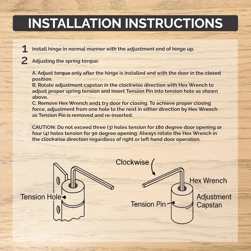 مفصلات زنبركية 4 بوصة قابلة للتعديل ذاتية الإغلاق لـ 2-3 أبواب، زاوية مربعة 5/8 بوصة، لمسة نهائية سوداء مسطحة، 6 عبوات #3