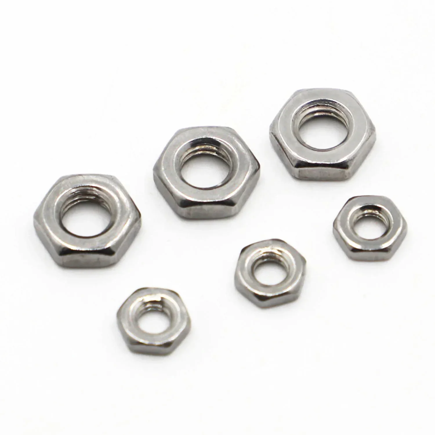 2-20pcs M2 M2.5 M3 M4 M5 M6 M8 M10 M12 M14 M16 DIN439  304 Stainless Steel Flat Hex Hexagon Wafer Low Thin Jam Nut GB6172