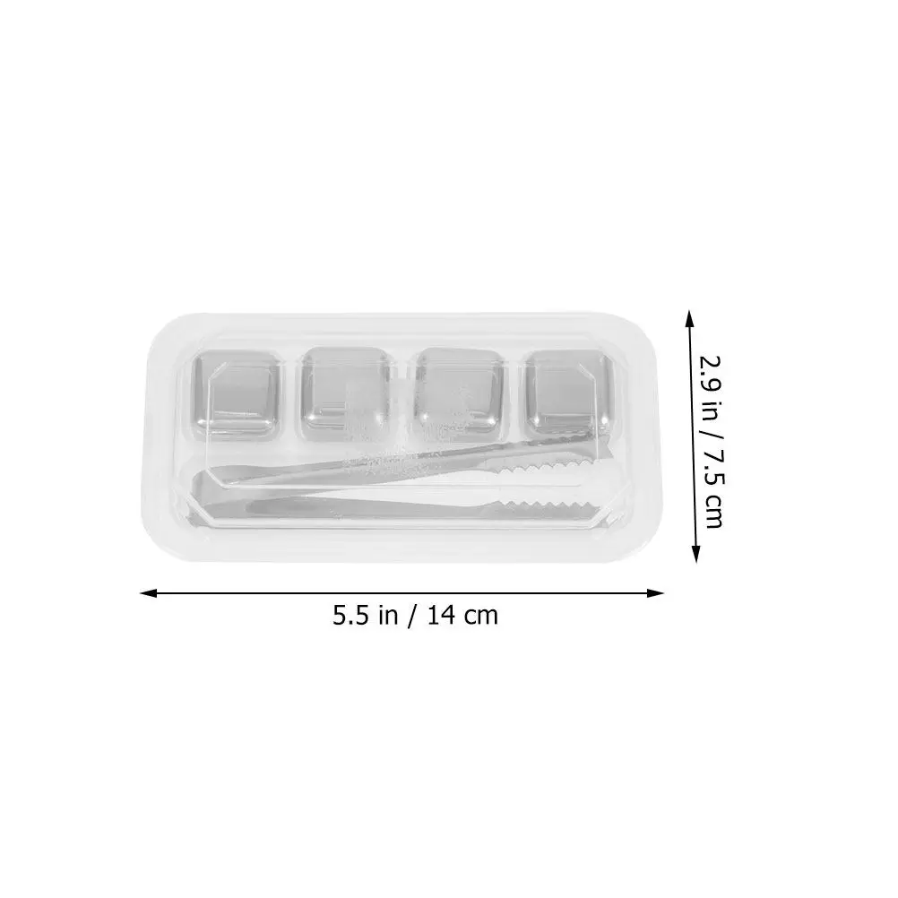 2Sets Stainless Steel Ice Cubes Reusable Whiskey Stones for Drinks Bar Home Gift Set with Clamp Storage Box Whiskey Stones - view 5