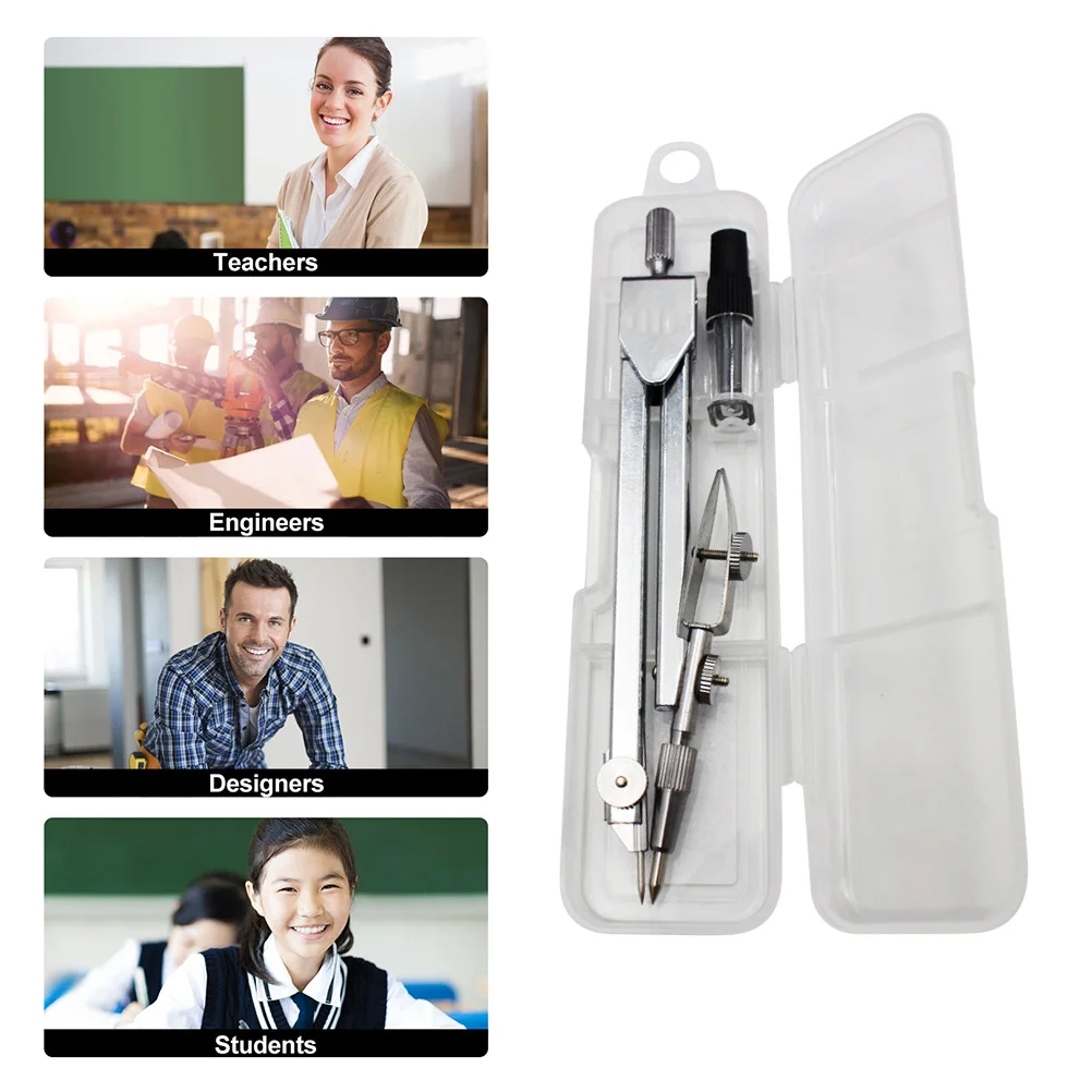 2 قطعة بوصلة رسم بوصلة قوية مقاومة للصدأ للدراسة المدرسية الرياضيات لوازم صياغة الفن بوصلات الرسم