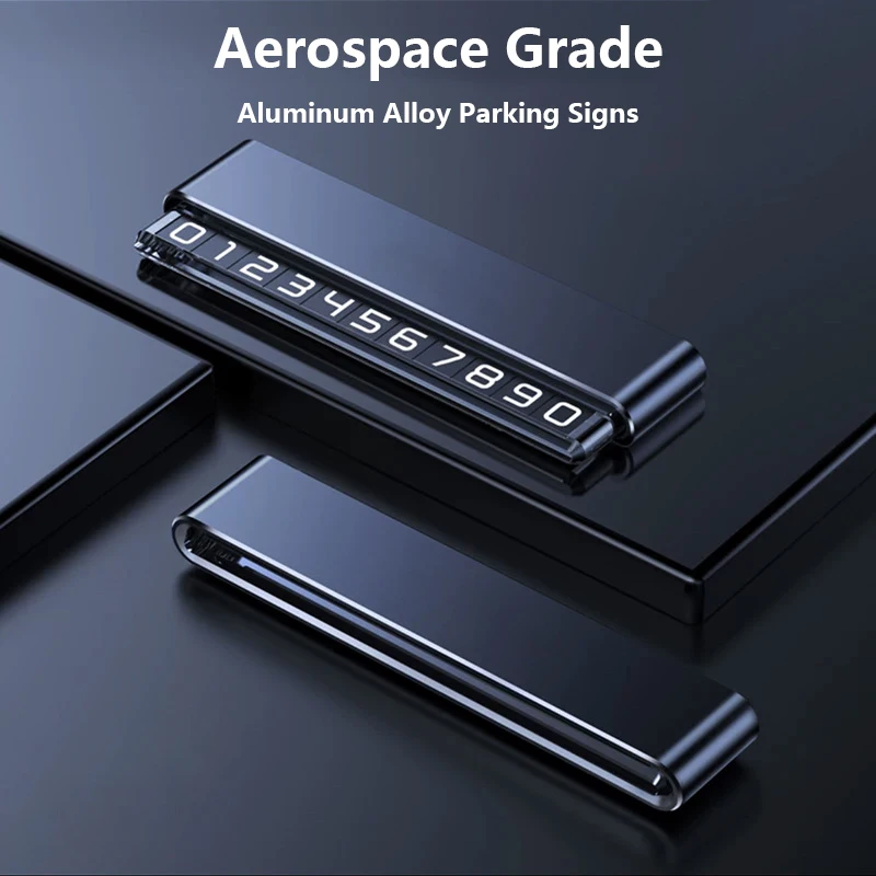 High Temperature Resistant Aluminum Alloy Temporary Parking Plate Dual Number Protection Privacy Parking Number Holder