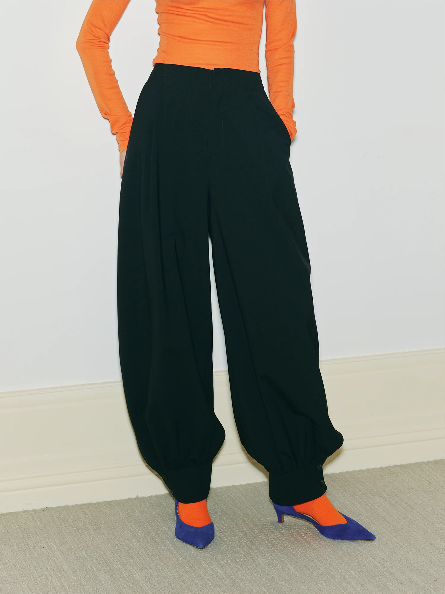 

PBlueDot Camere Slim Fit Trousers Bla Autumn 2025 High Waist Straight Leg Commute Sle Ladies Faion Pants