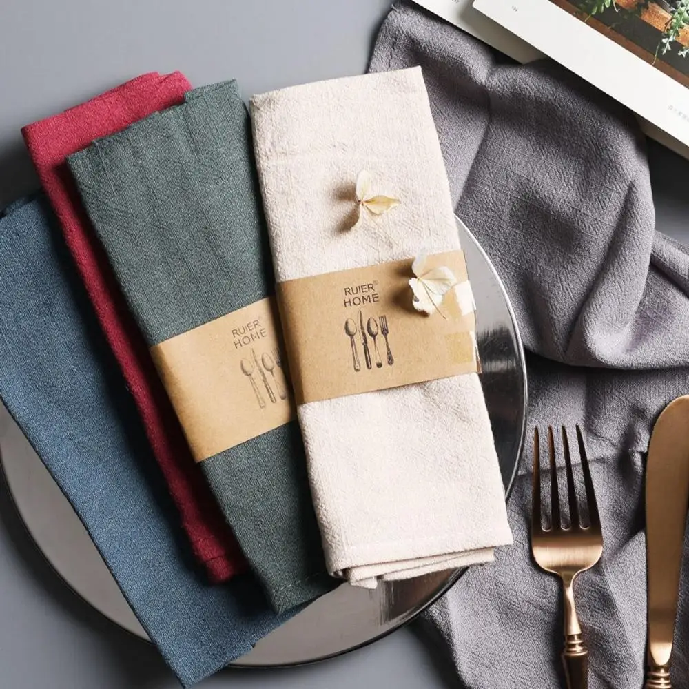 

Dining Delicate Home Textile Cotton Handkerchief Placemat Napkin Fabric Heat Insulation Mat Table Napkin Table Mat