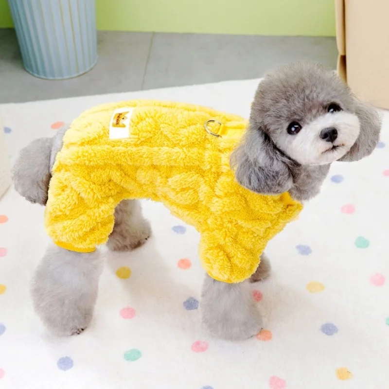 Autumn Pet Dog Jumpsuits Warm Soft Dog Clothes Luxury Puppy Pajamas Cute Solid Cat Jumpsuits Pet Tracksuit Chihuahua Dog Clothes