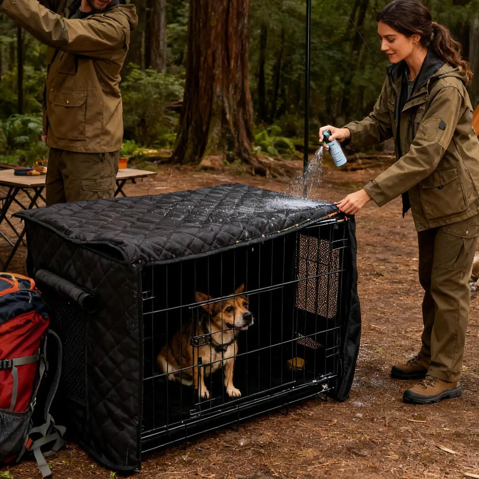 Dog Crate Cover Insulated Heavy Duty Windproof Anti-Freeze Protection Dog Cage Cover For Shade Winter Puppy Cat Bird House