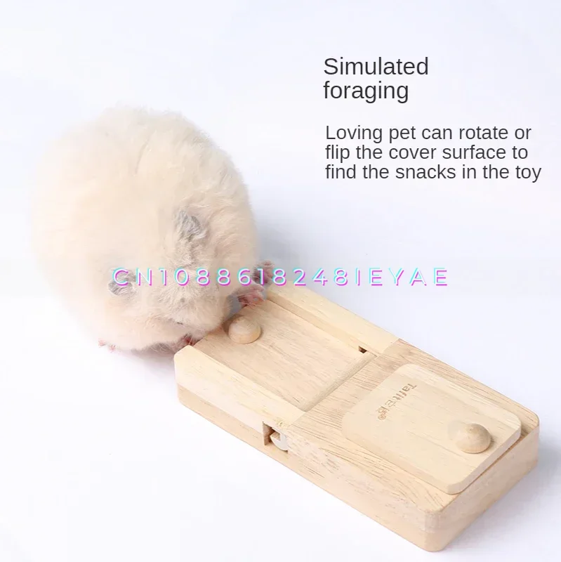 Wooden Hamster Toy Foraging Interactive Game Toy Golden Bear Chipmunk Small Animal Toy Hamster Cage Landscaping Supplies