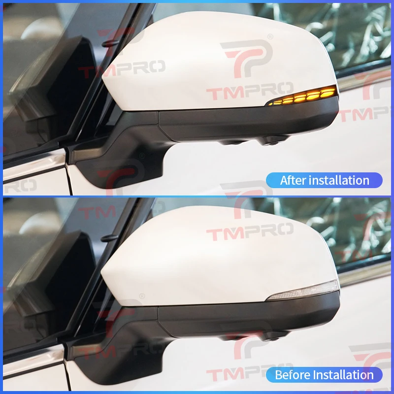 For Alphard/Vellfire 40 Series 2023 NOAH/VOXY 90 Series BZ4X two-piece LED rearview mirror turn signals with dynamic white light