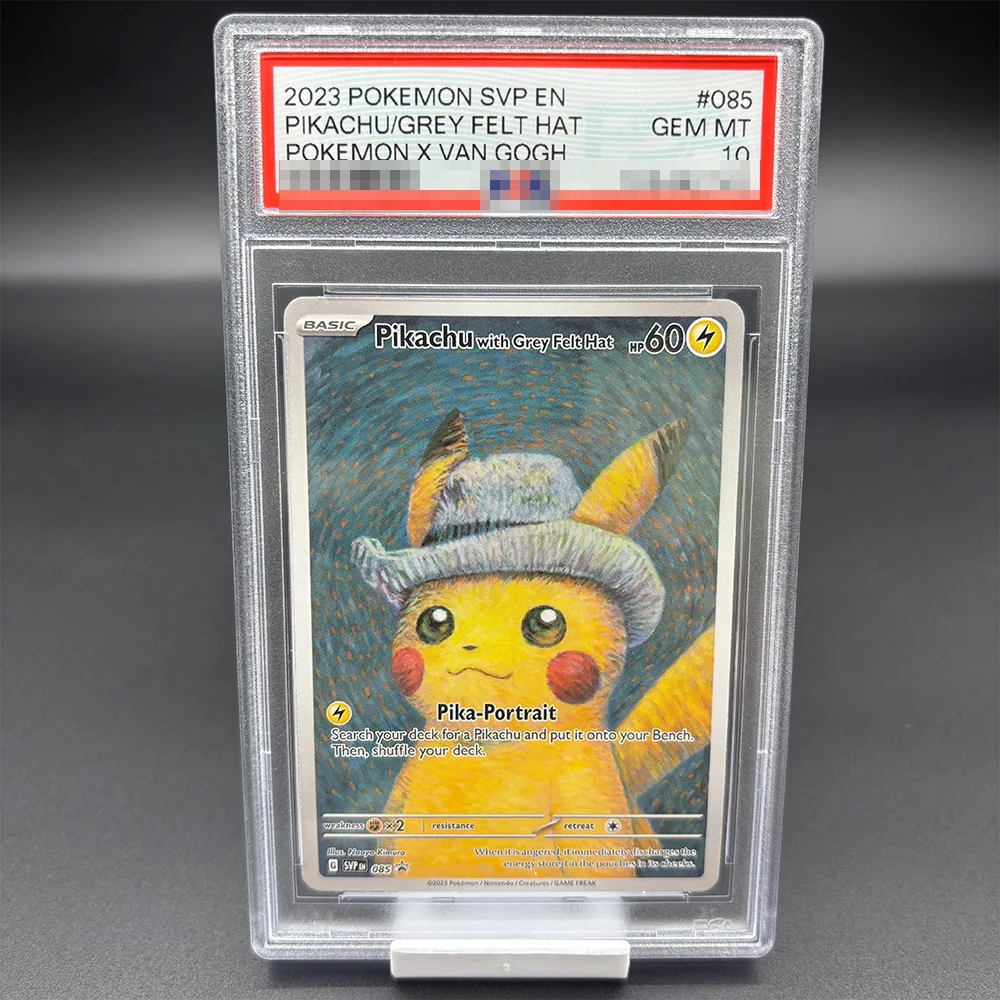 DIY 2023 PTCG VAN GOGH PIKACHU/GREY FELT HAT Tarjeta de colección 10 puntos Tarjeta de clasificación Anime Tarjeta de juego Juguete de regalo