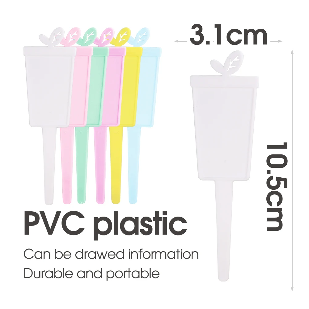 6-24PCS 105x31MM Flower Pot Shaped Garden Plant Tag Waterproof PVC Label Planter Decoration Classification Sign Nursery Marker