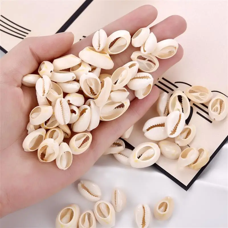 20/50Pcs White Sea Shell Beads Jewelry Making Cowrie Cowry Charm Beads DIY Necklace Bracelet Accessories Jewelry Craft Findings