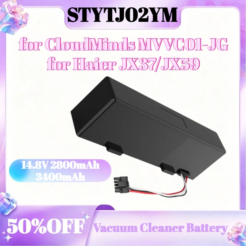 

14.8V 2800mAh 3400mAh STYTJ02YM Rechargeable Vacuum Cleaner Battery for CloudMinds MVVC01-JG for Haier JX37/JX59 Battery