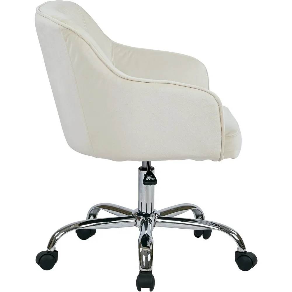 OSP Home Furnishings Bristol Adjustable Extra Plush Swivel Home Office Task Chair with Polished Chrome Base