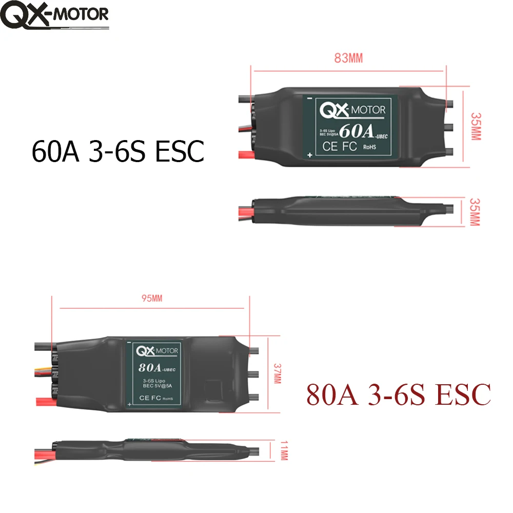 QX-Motor 70MM EDF 12 Blades Ducted Fan QF2827 1800KV 2600KV Brushless Motor With 60A/80A ESC For RC Airplane Drone Model