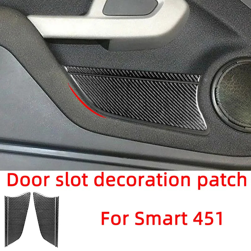 

Carbon Fiber Door Slot Panel Decoration Patch Car Stickers For Mercedes Smart 451 Fortwo Brabus Inteior Accessories