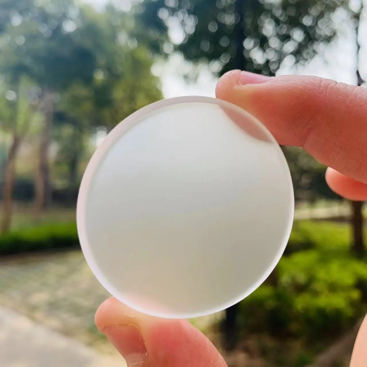 Una superficie pulidora otra escarchado 50mm redondo 5mm espesor vidrio óptico de ventana de borosilicato