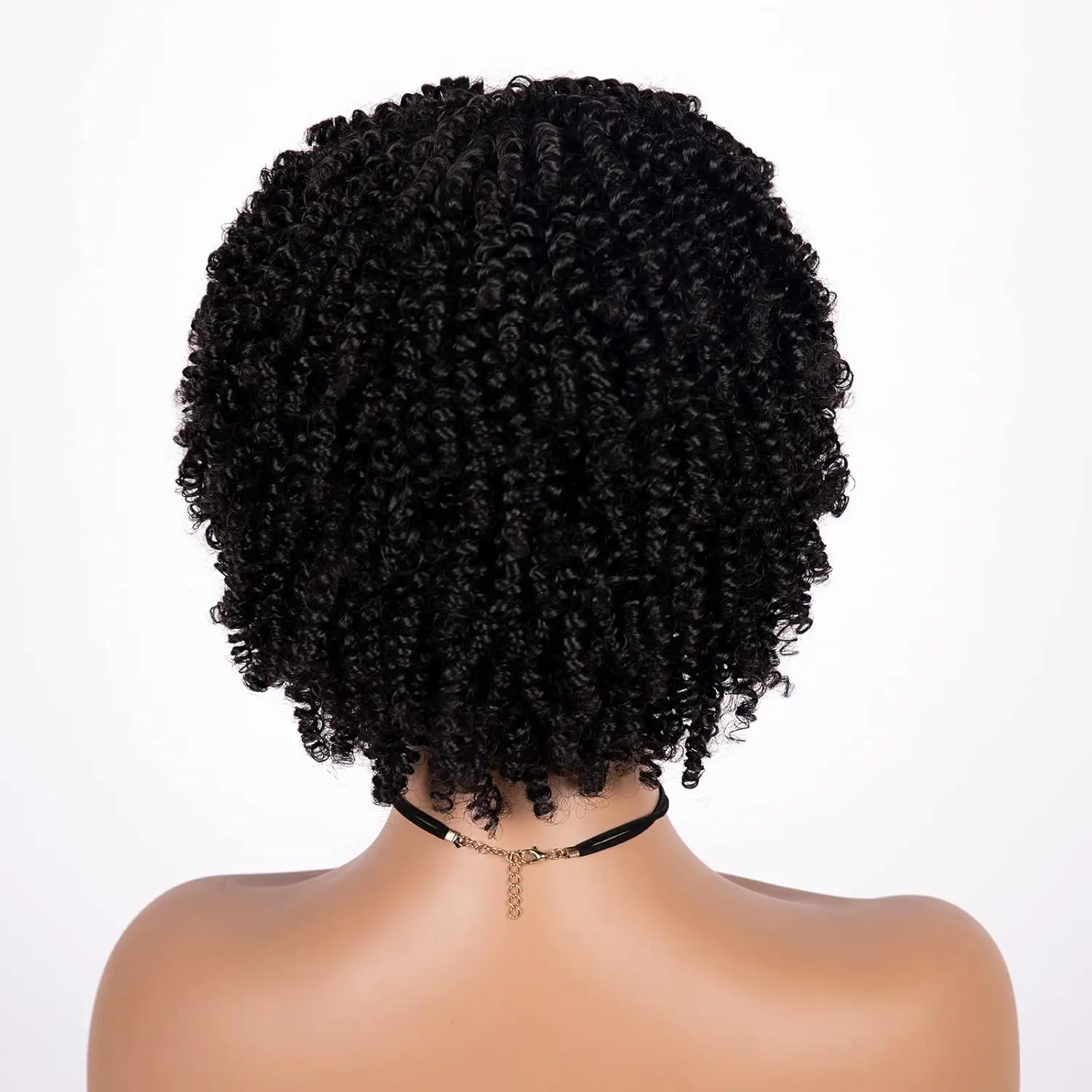 Afro Wig Short Curly Wigs Synthetic Hair Wigs for Black Women, Short Curly Afro Wigs with Bangs Natural Curly Cosplay Party image 4
