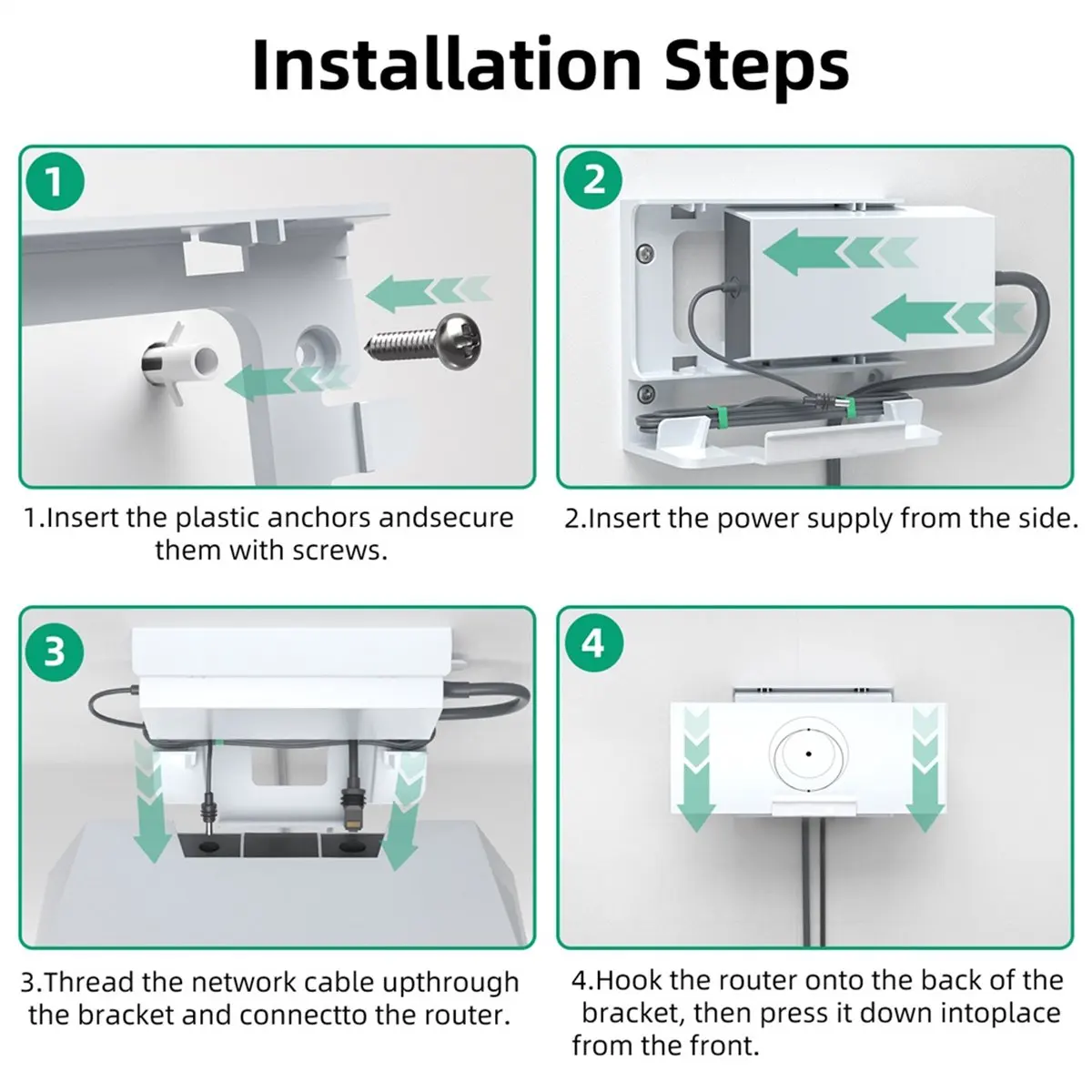 2026 جديد + قوس تخزين سلك الطاقة لجهاز التوجيه Gen3 2in1 جبل الطاقة اللاسلكية واي فاي رف التوجيه #6