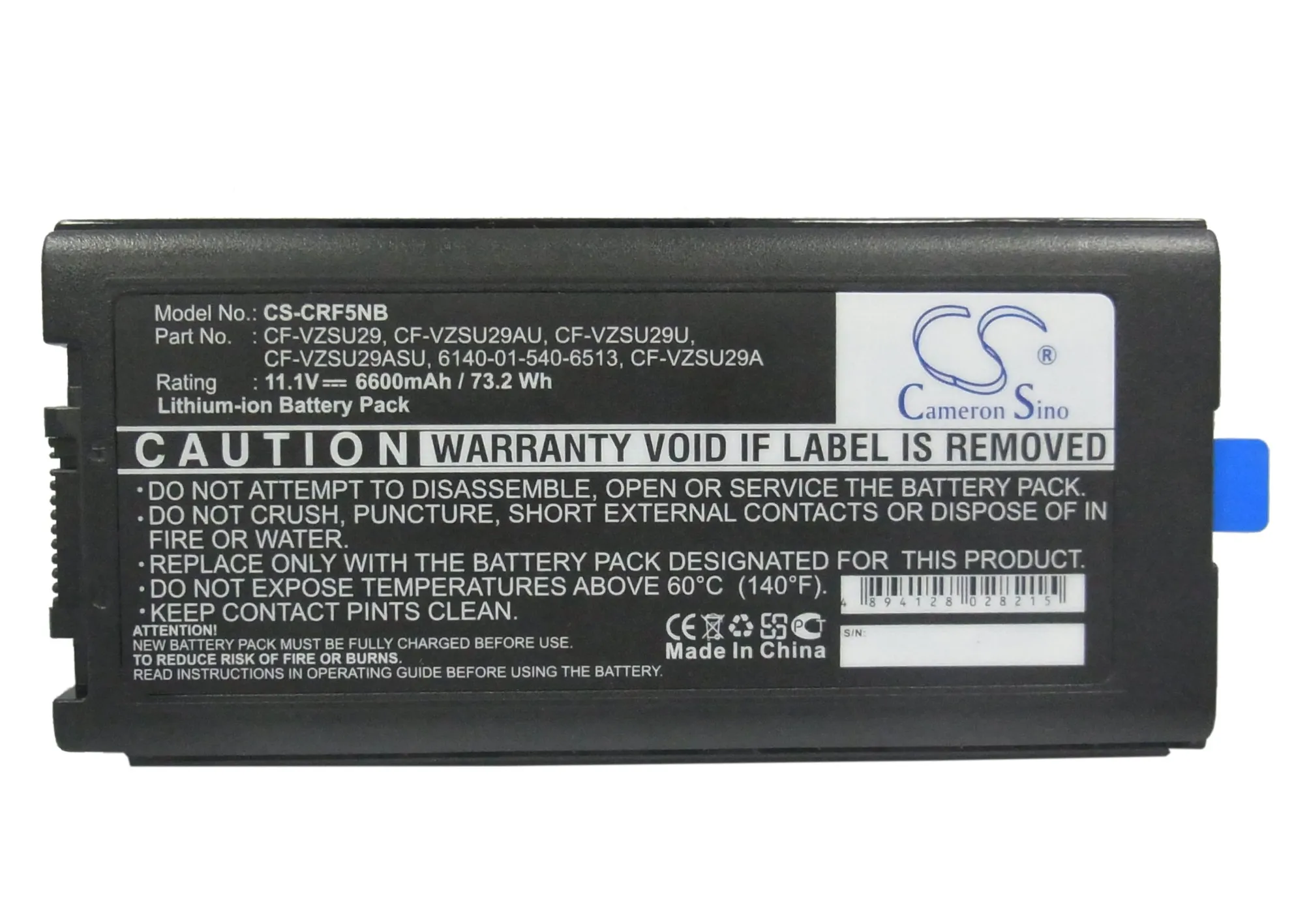 Imagem -05 - Cs-bateria de 6600mah para Panasonic Toughbook Cf29 Tabletes Tamanhos Tamanhos Diferentes