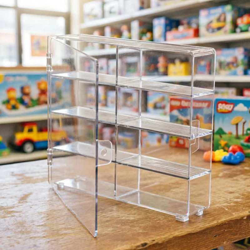 1 Stück Fahrzeug-Automodell-Spielzeug-Aufbewahrungsbox, transparente Acryl-Display-Ständer, kompatibel mit 8 Fächern, dekorative Regale für Zuhause