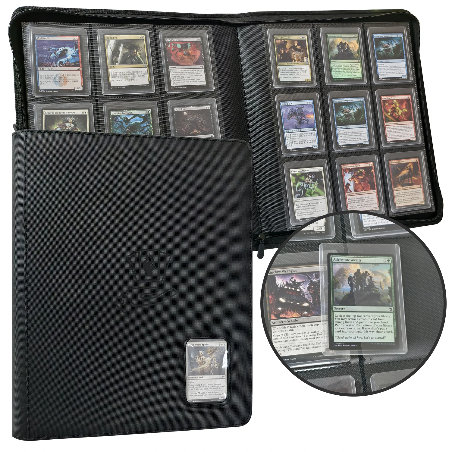 Toploader-binder, geschikt voor 360 toplader, 9-pocket toploader-binder voor 3" x 4" stijve kaarten, Toploader-kaartbinder voor hard plastic - afbeelding 1