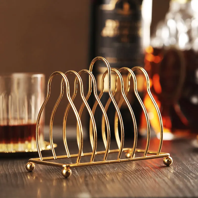 6pcs Classical Golden Cocktail Metal Coaster Continental Vintage Zinc Stainless Steel Silver Plated Gold Plated Mat MJ708