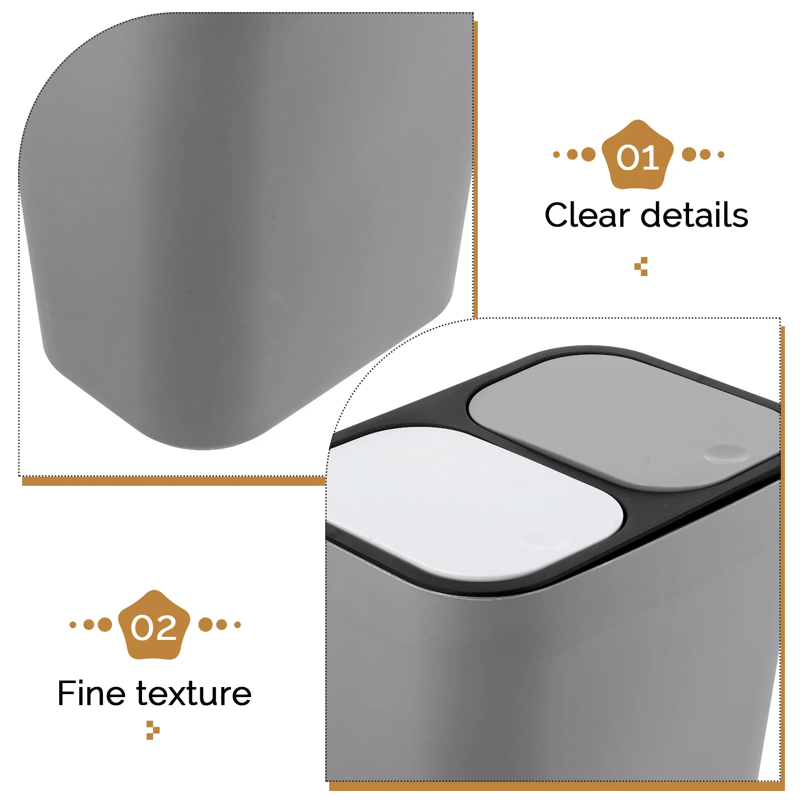 

Dual Compartments Trash Can Dry Wet Classified Garbage Bin Kitchen Waste Container Recycle Trash Bucket Corner Use
