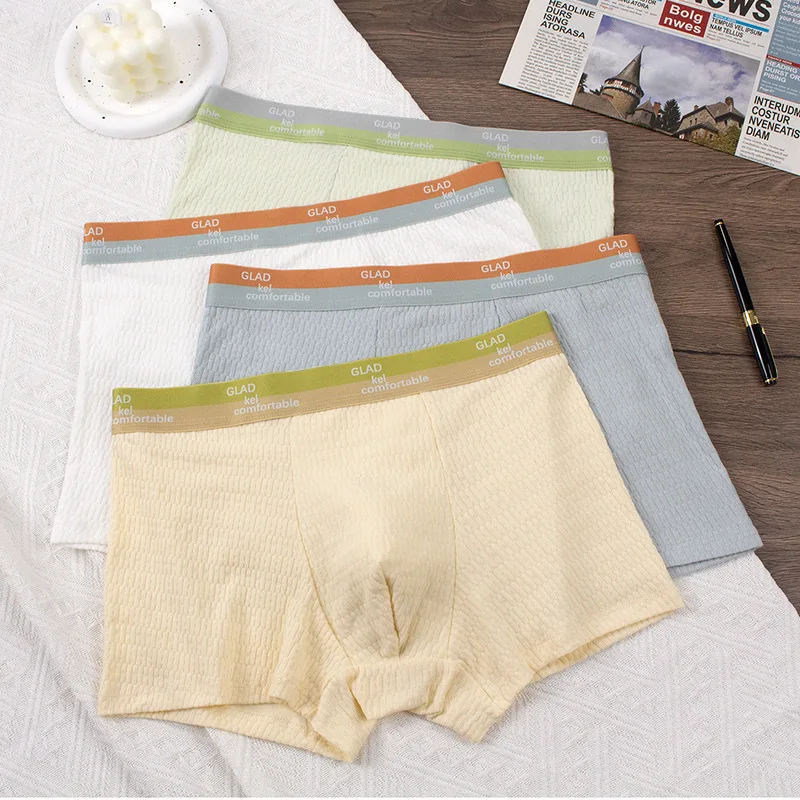 ملابس داخلية للرجال الطفل القطن الصيف مريحة لينة منتصف الخصر تنفس ملابس داخلية قطنية نقية الرجال الملاكمين boxershort الرجال #4