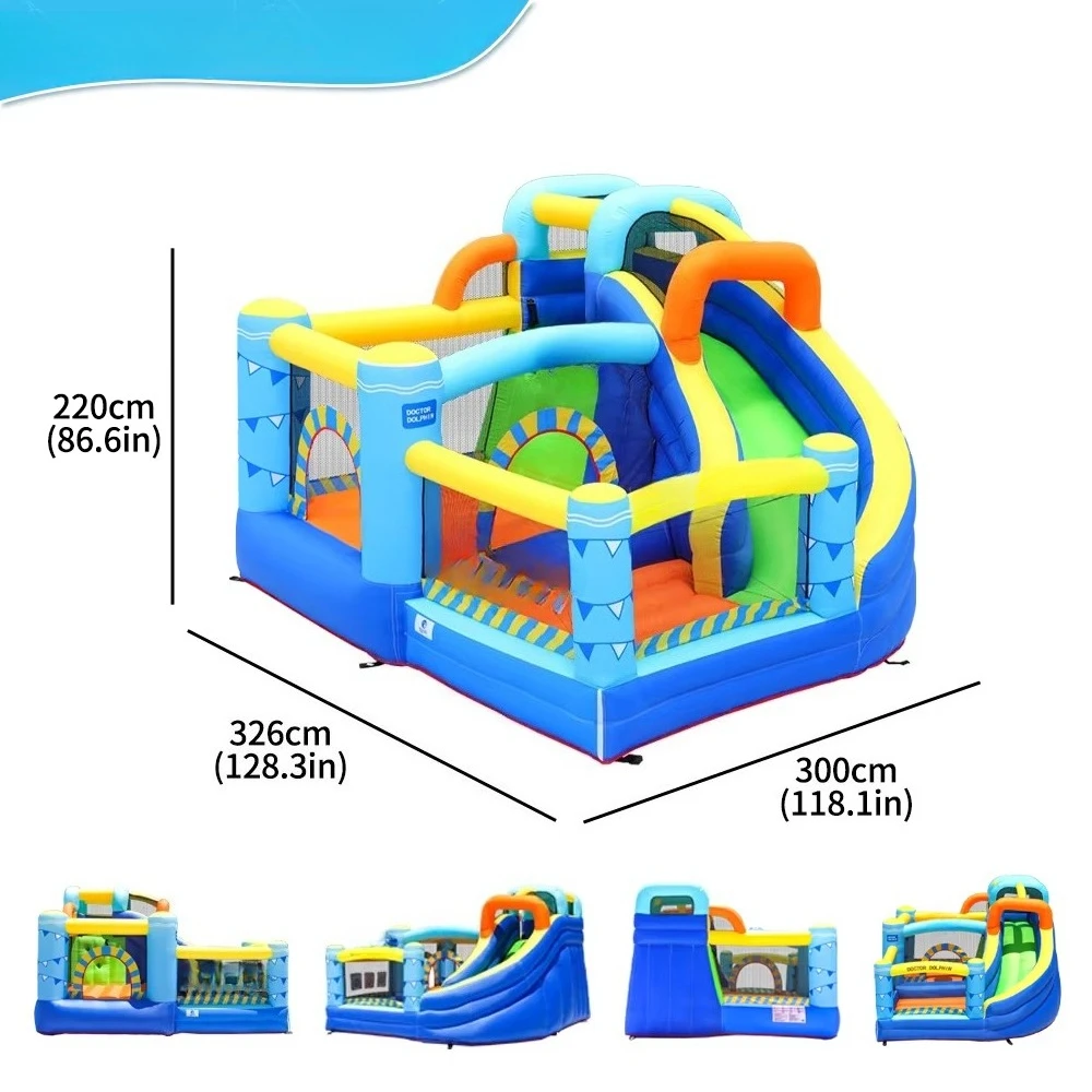 Outdoor Water Slide Jumper Inflatable Bouncer House Bouncy Bouncing Jumping Castle Water Slide With Blower For Kids